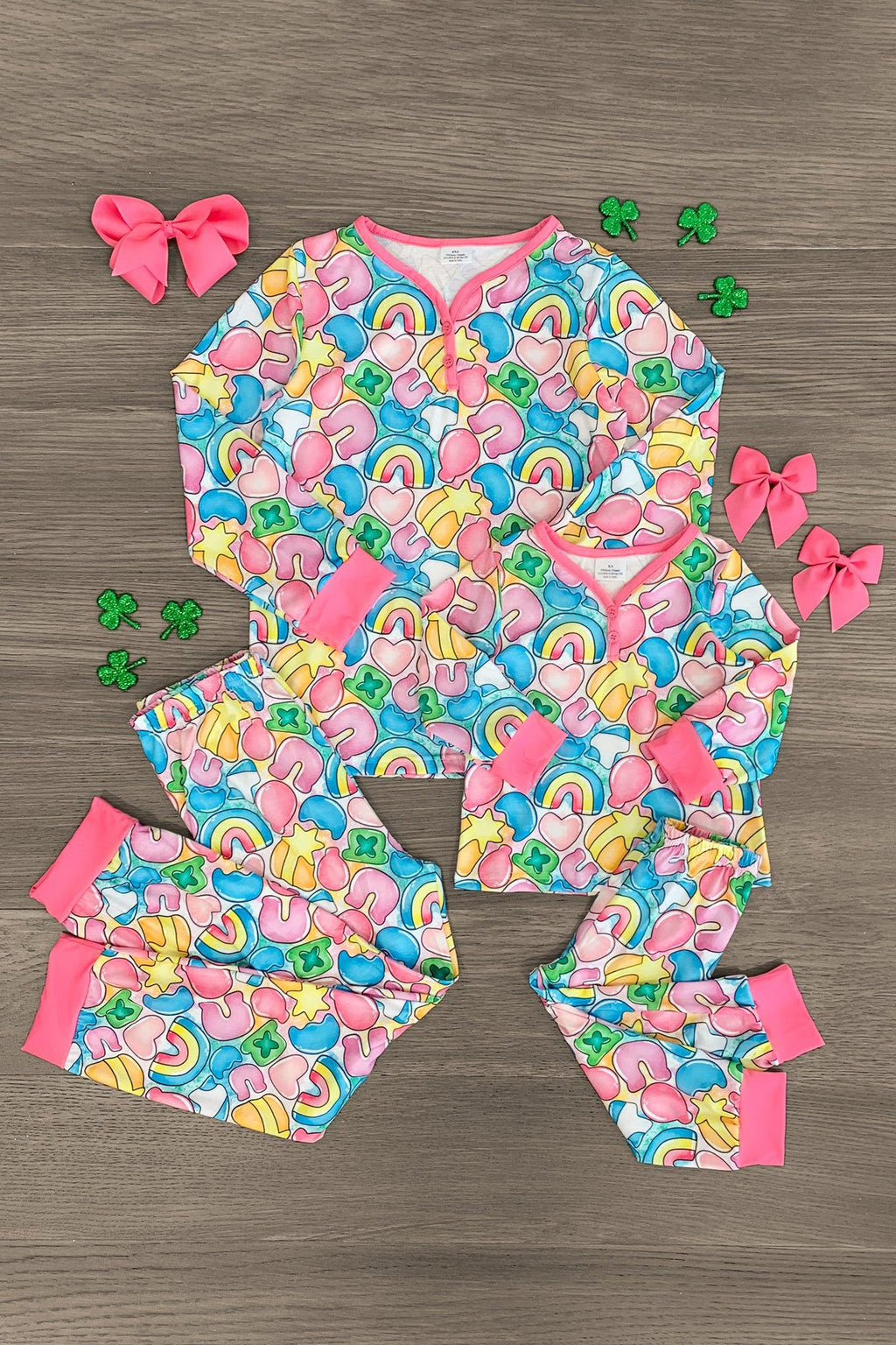 Mom & Me - Pink Lucky Charms Pajamas - Sparkle in Pink