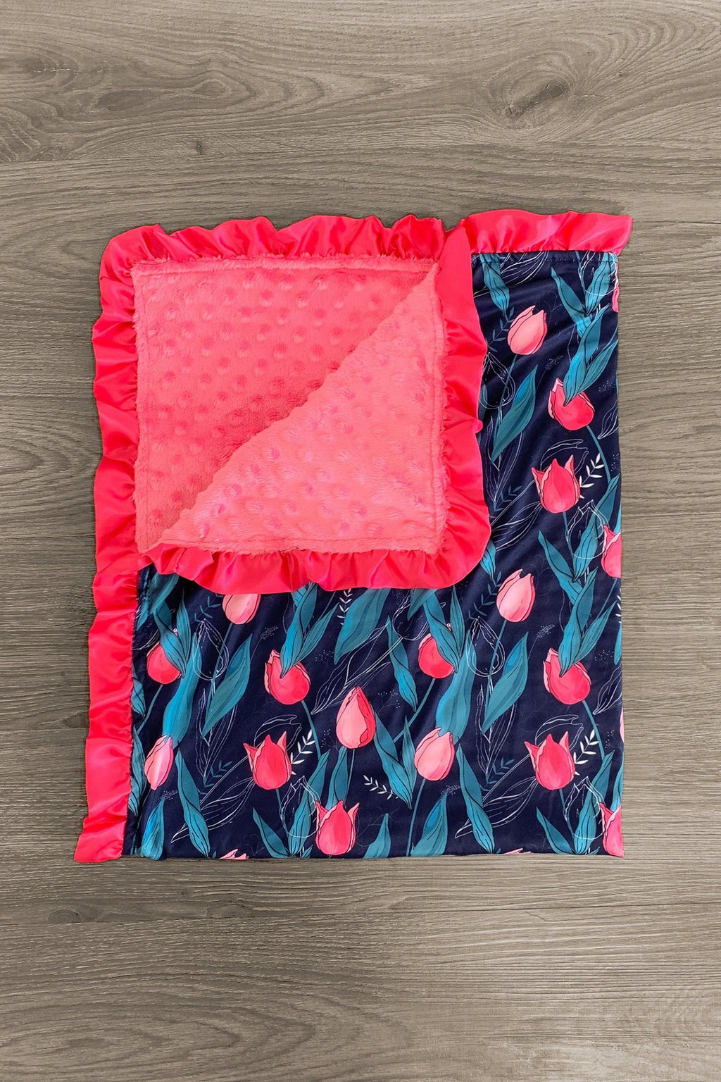 Pink Tulip Minky Blanket - Sparkle in Pink