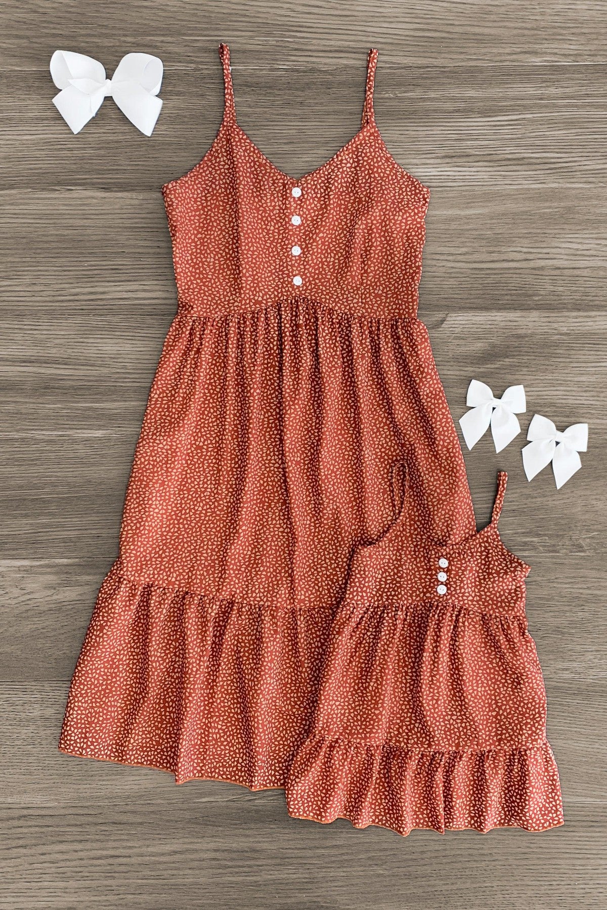 Mom & Me - Brown Sleeveless Dress - Sparkle in Pink