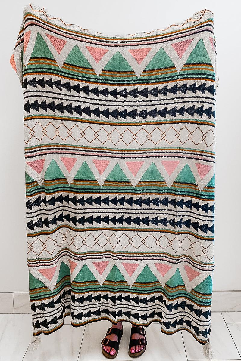 Western Boho Throw Blankets - Sparkle in Pink