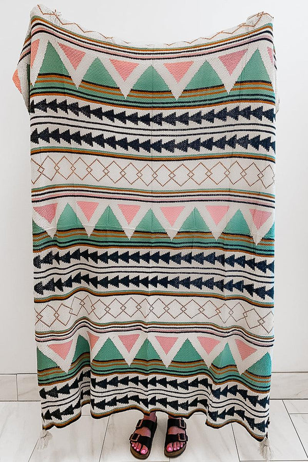 Western Boho Throw Blankets - Sparkle in Pink