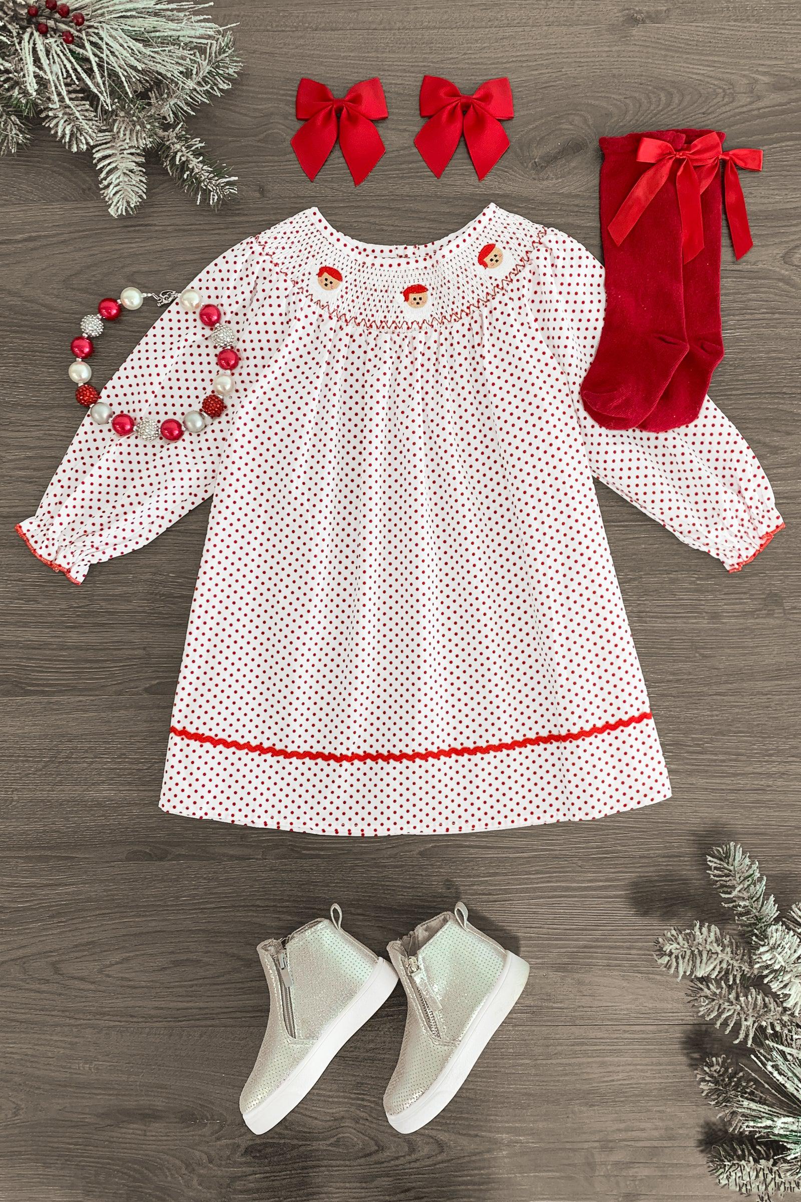 Girl Monogrammed Christmas Dress Girl Christmas Outfit 