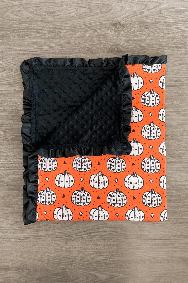 Polka Dot Pumpkin Minky Blanket - Sparkle in Pink