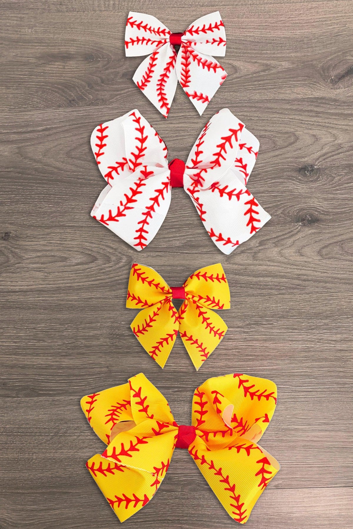 yellow softball, softball ribbon, softball bow, glitter ribbon