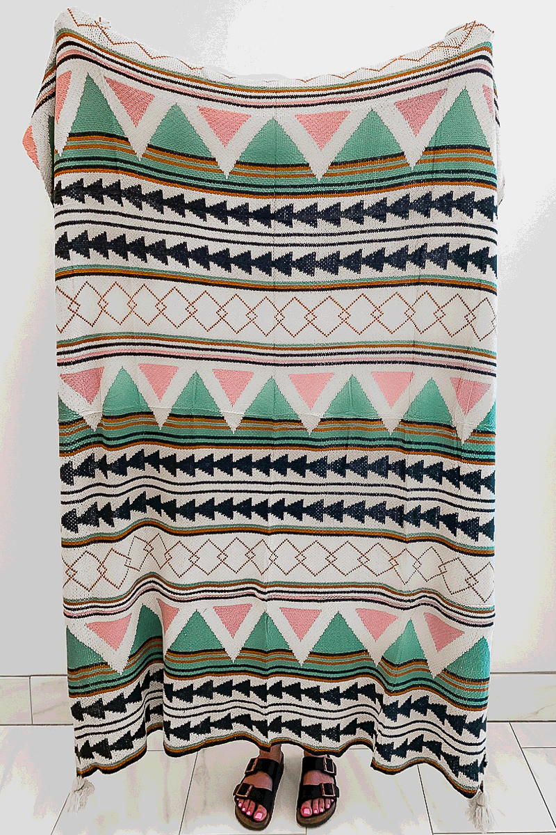 Western Boho Throw Blankets - Sparkle in Pink