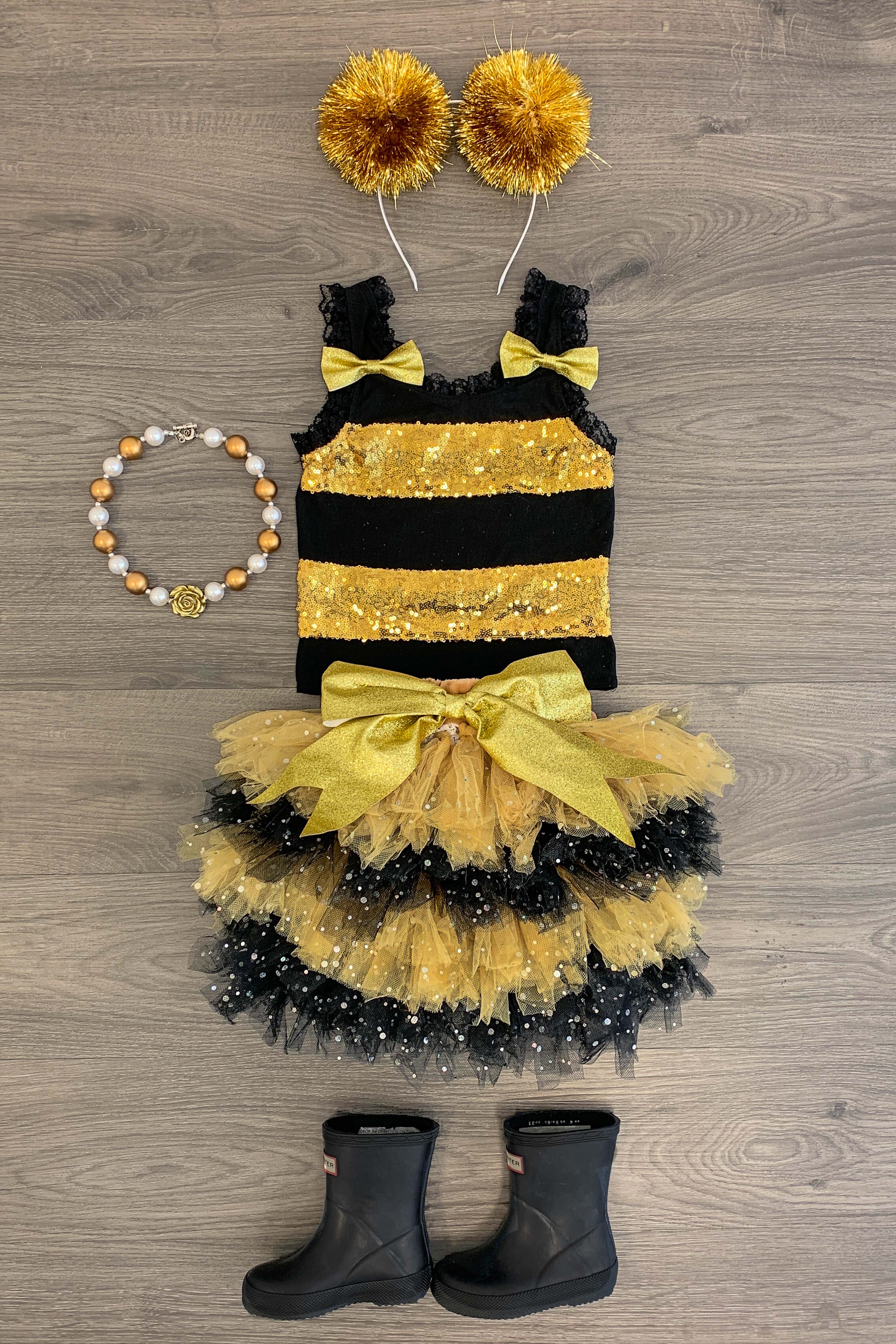 Bumble Bee Costume Set Girls' Halloween Costumes – Sparkle In Pink