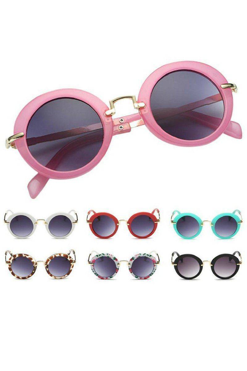 Girls Round Eye Sunnies - Many Colors! - Sparkle in Pink