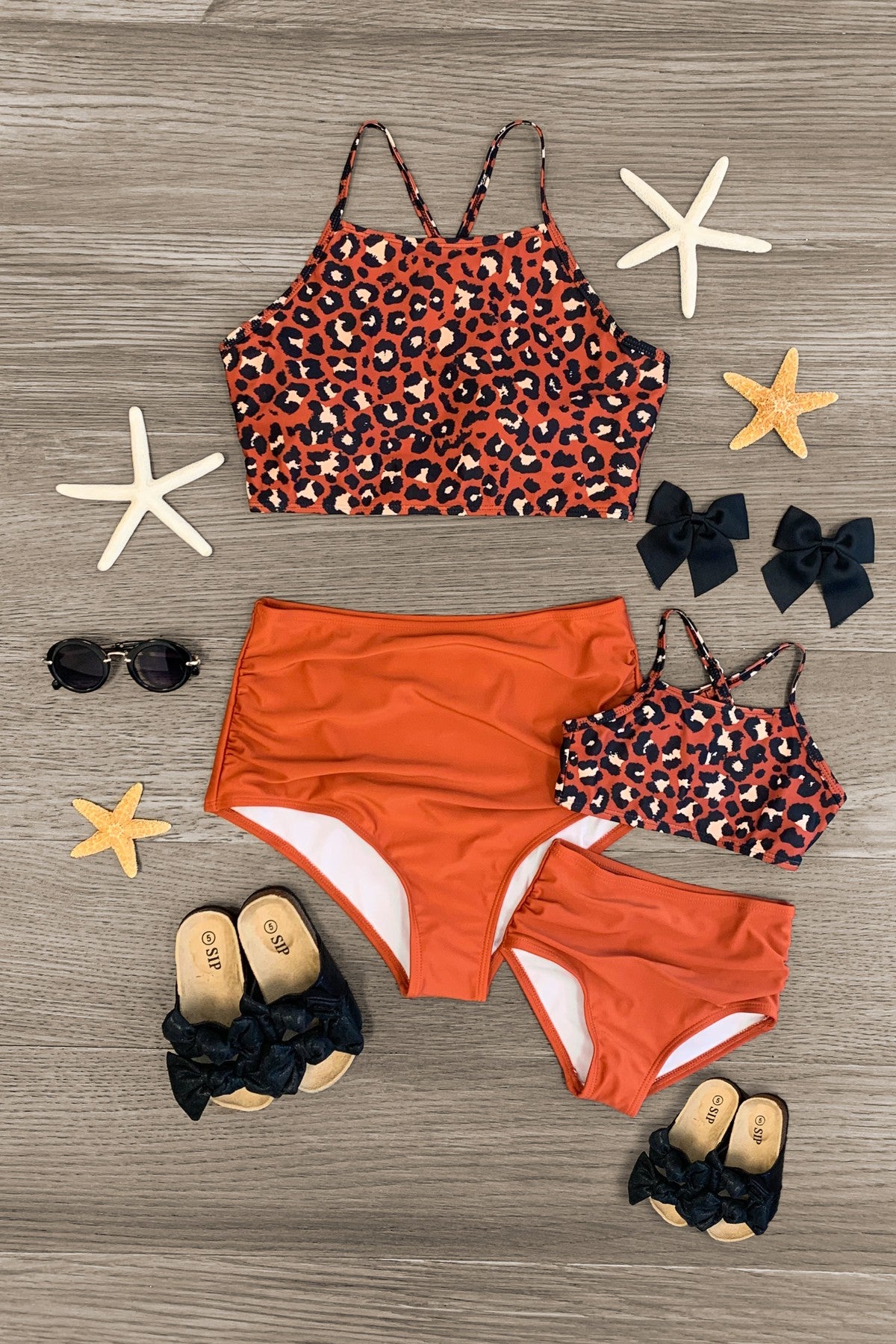 Mom & Me - Burnt Orange Cheetah Bikini | Sparkle In Pink