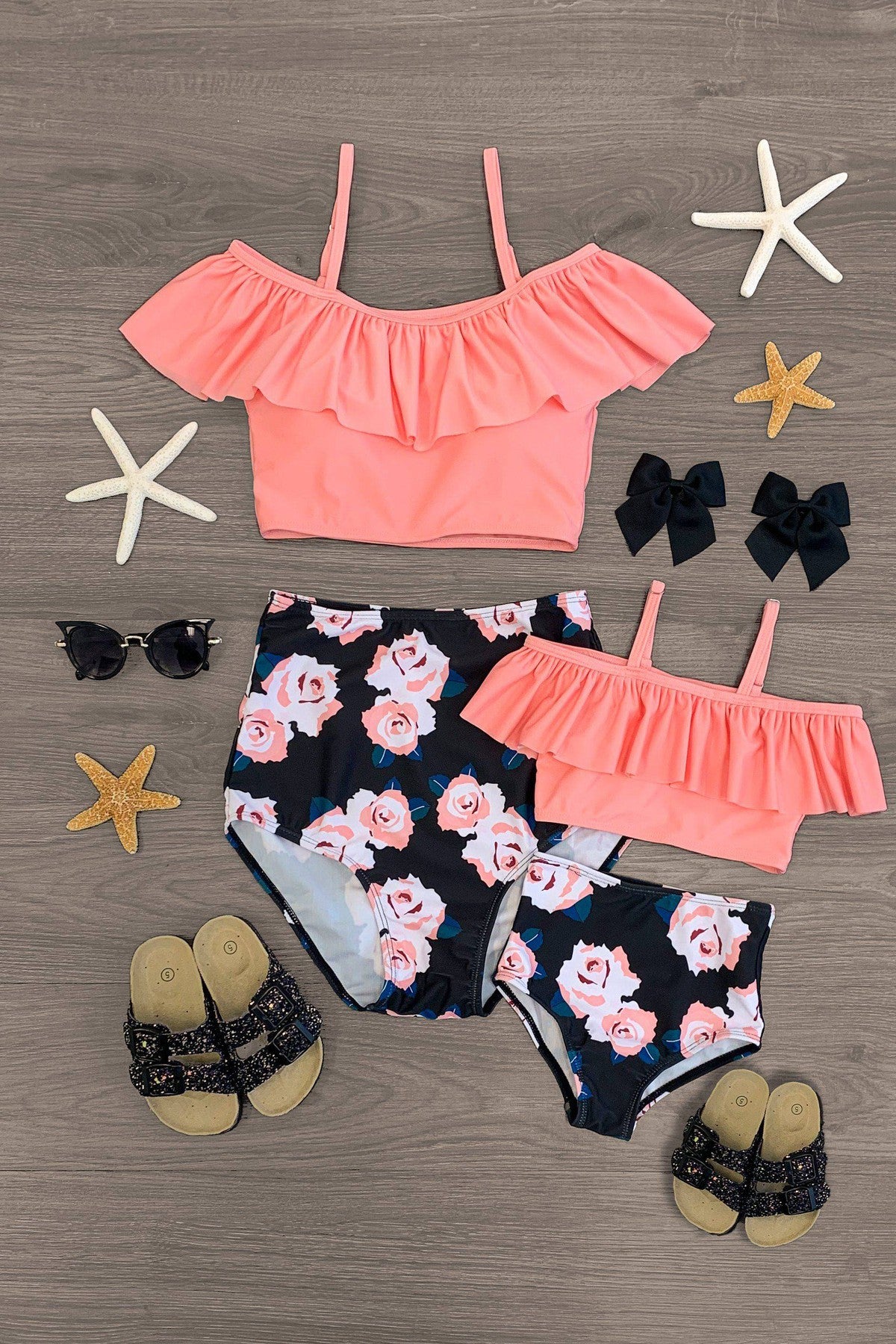 Coral Rose 2 Piece Swimsuit, Girls Swimwear
