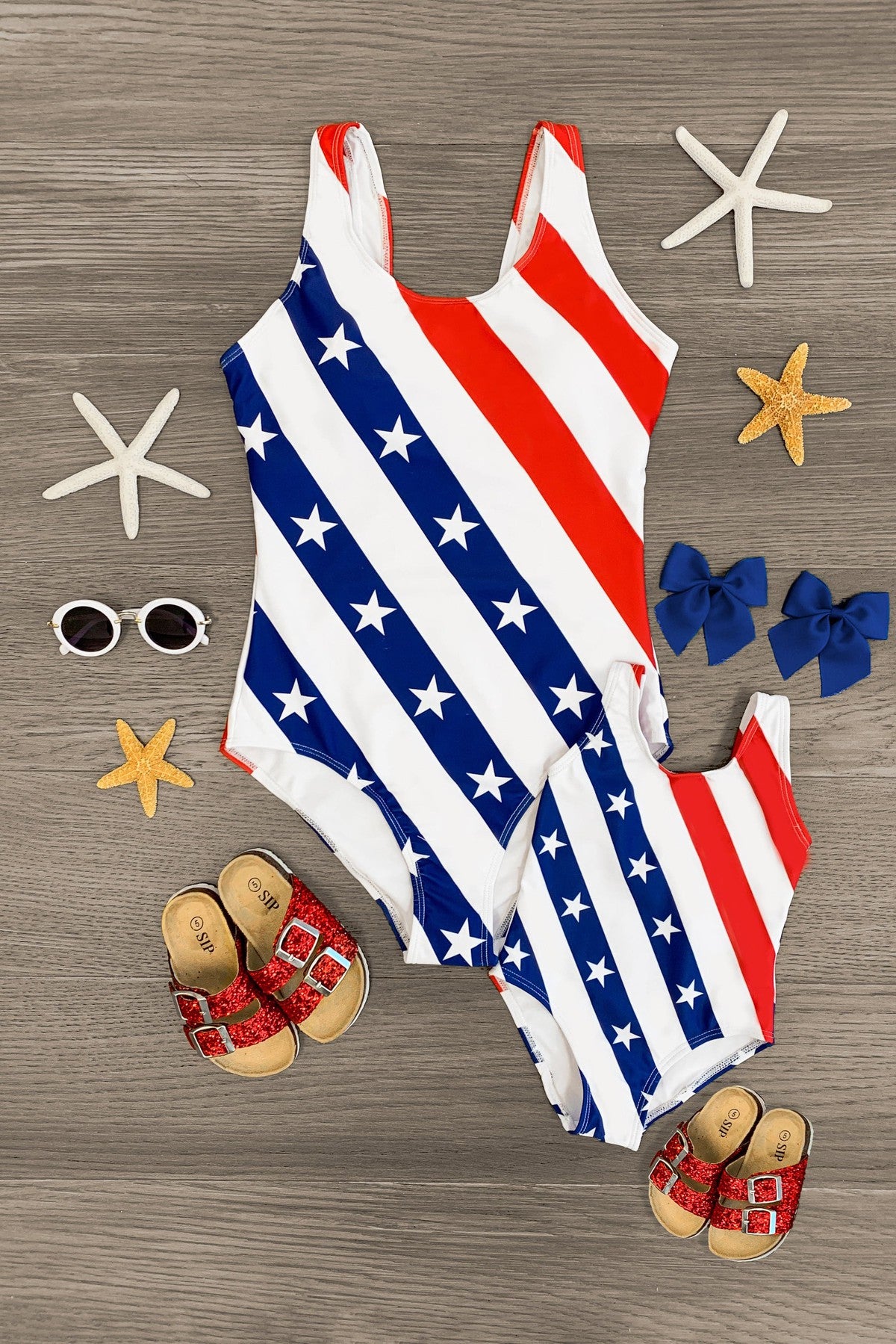 7 ate 9 Apparel Baby Girls' Red White and Cute 4th of July Onepiece