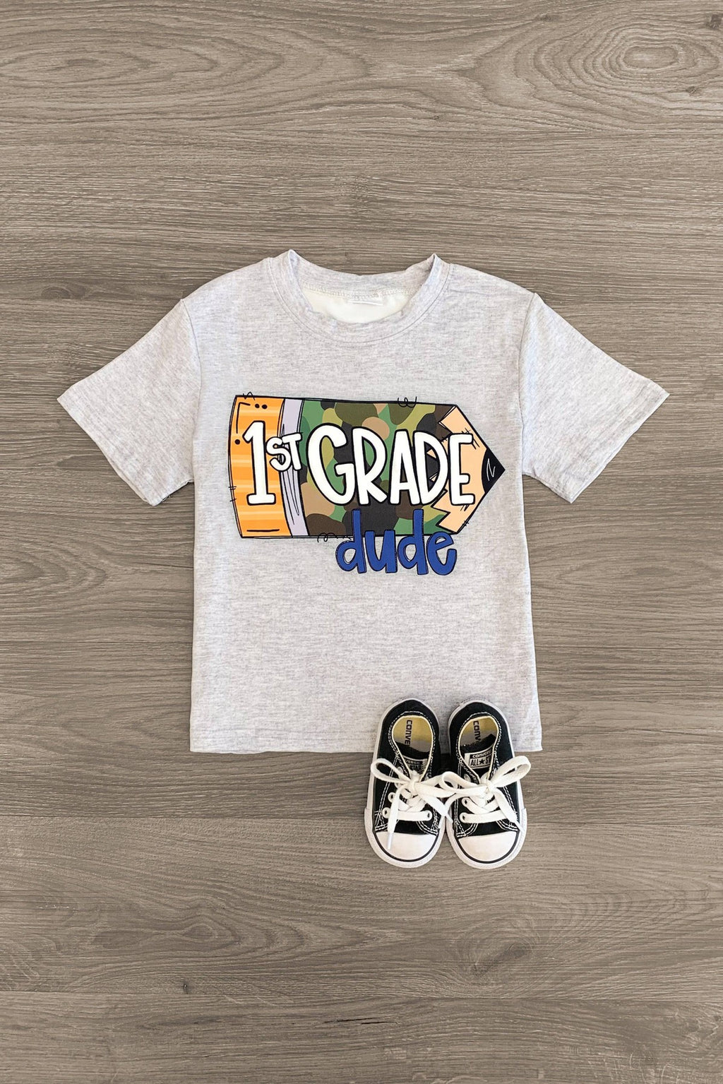 "Pre-K - 5th Grade Dude" Camo Pencil Top - Sparkle in Pink
