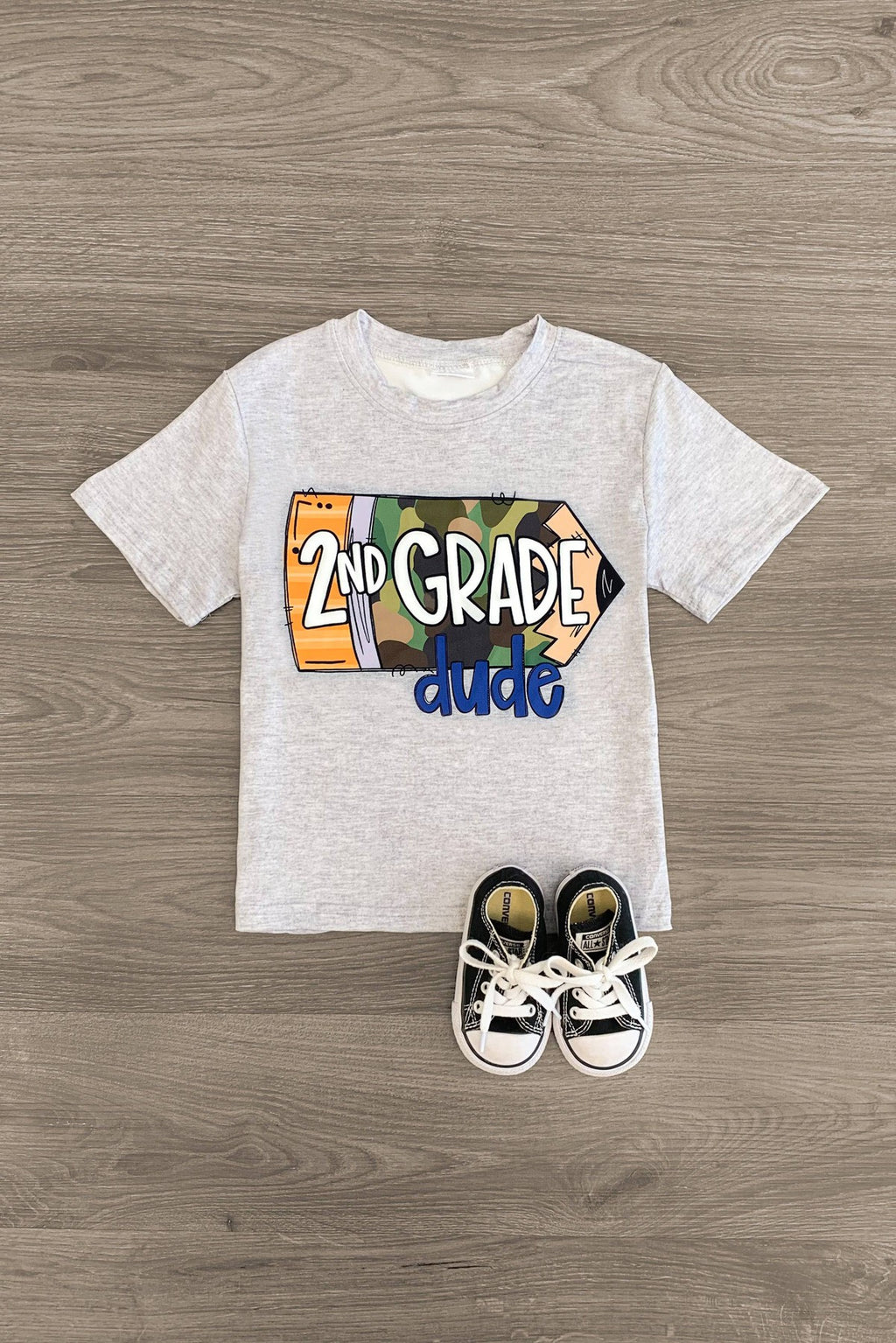 "Pre-K - 5th Grade Dude" Camo Pencil Top - Sparkle in Pink