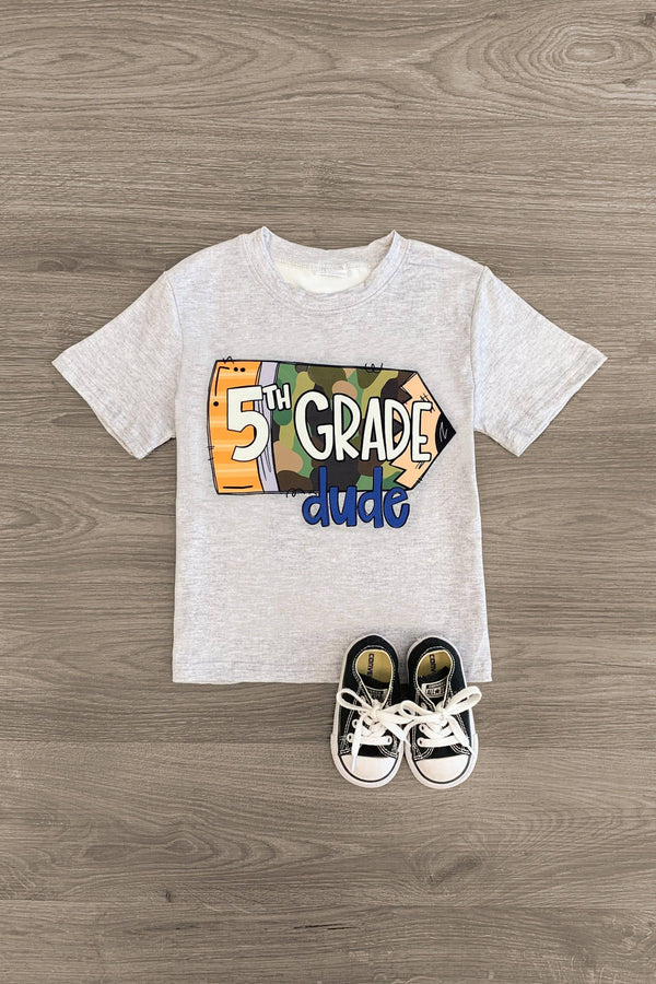 "Pre-K - 5th Grade Dude" Camo Pencil Top - Sparkle in Pink