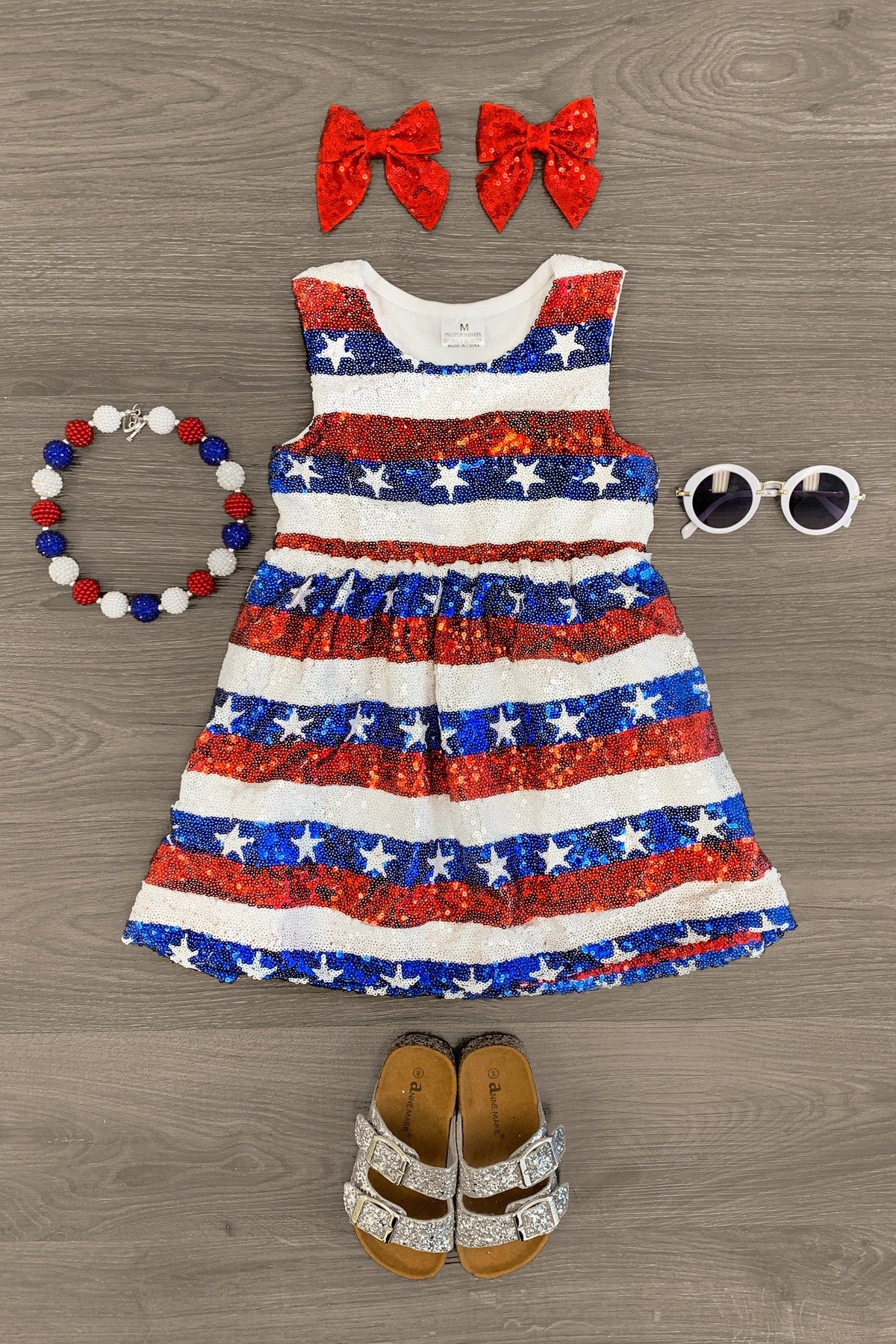 Sequin American Flag Dress 3XL-8/9 Years Sequin American Flag Dress 3XL-8/9 Years