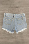 Mint Sequin Denim Shorts - Sparkle in Pink