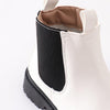 White & Black Color Block Chelsea Boots - Sparkle in Pink