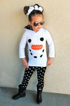 White Snowman Hoodie Pant Set - Sparkle in Pink