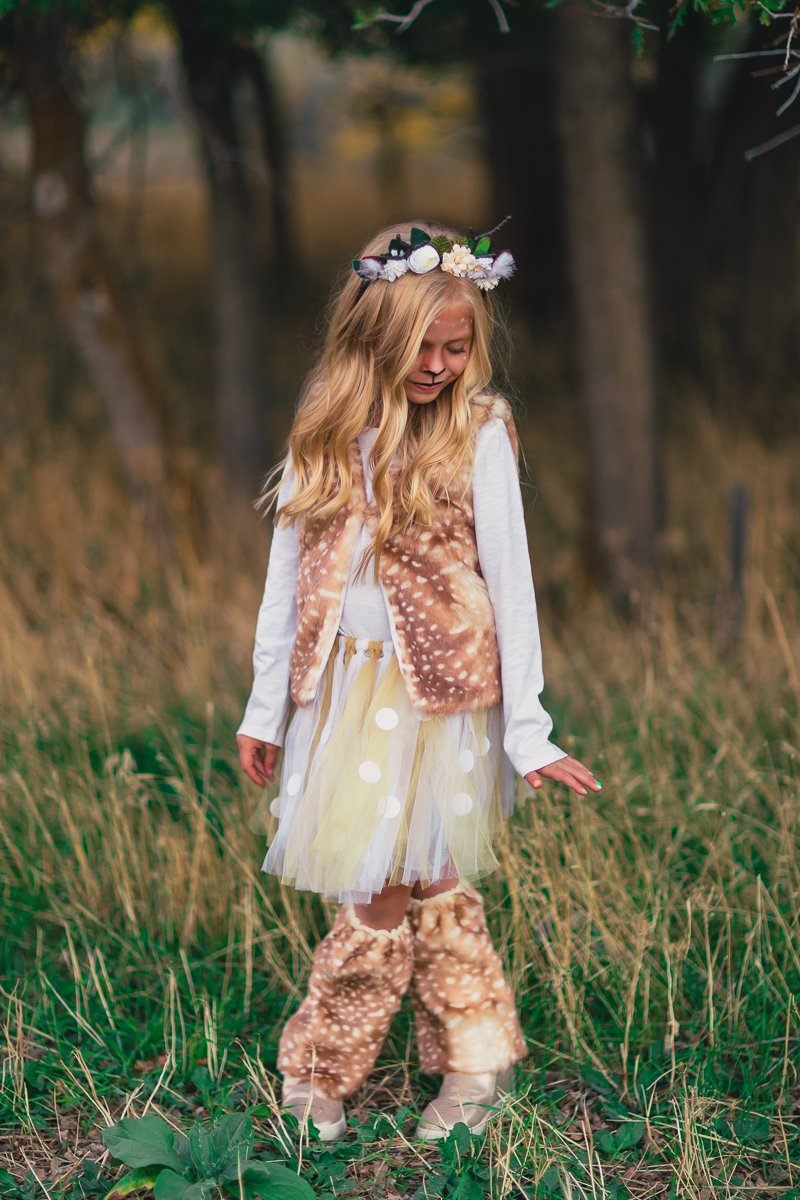 Woodland Deer Vest & Tutu Costume Set - Sparkle in Pink