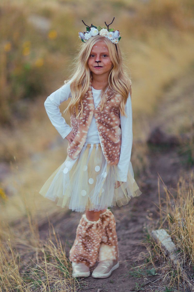 Woodland Deer Vest & Tutu Costume Set - Sparkle in Pink