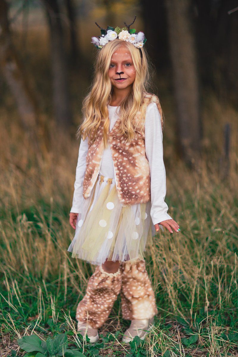 Woodland Deer Vest & Tutu Costume Set - Sparkle in Pink