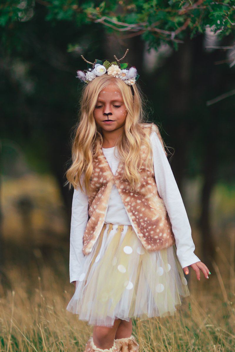 Woodland Deer Vest & Tutu Costume Set - Sparkle in Pink