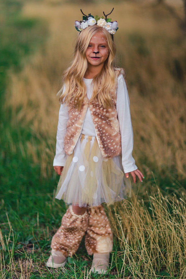 Woodland Deer Vest & Tutu Costume Set - Sparkle in Pink