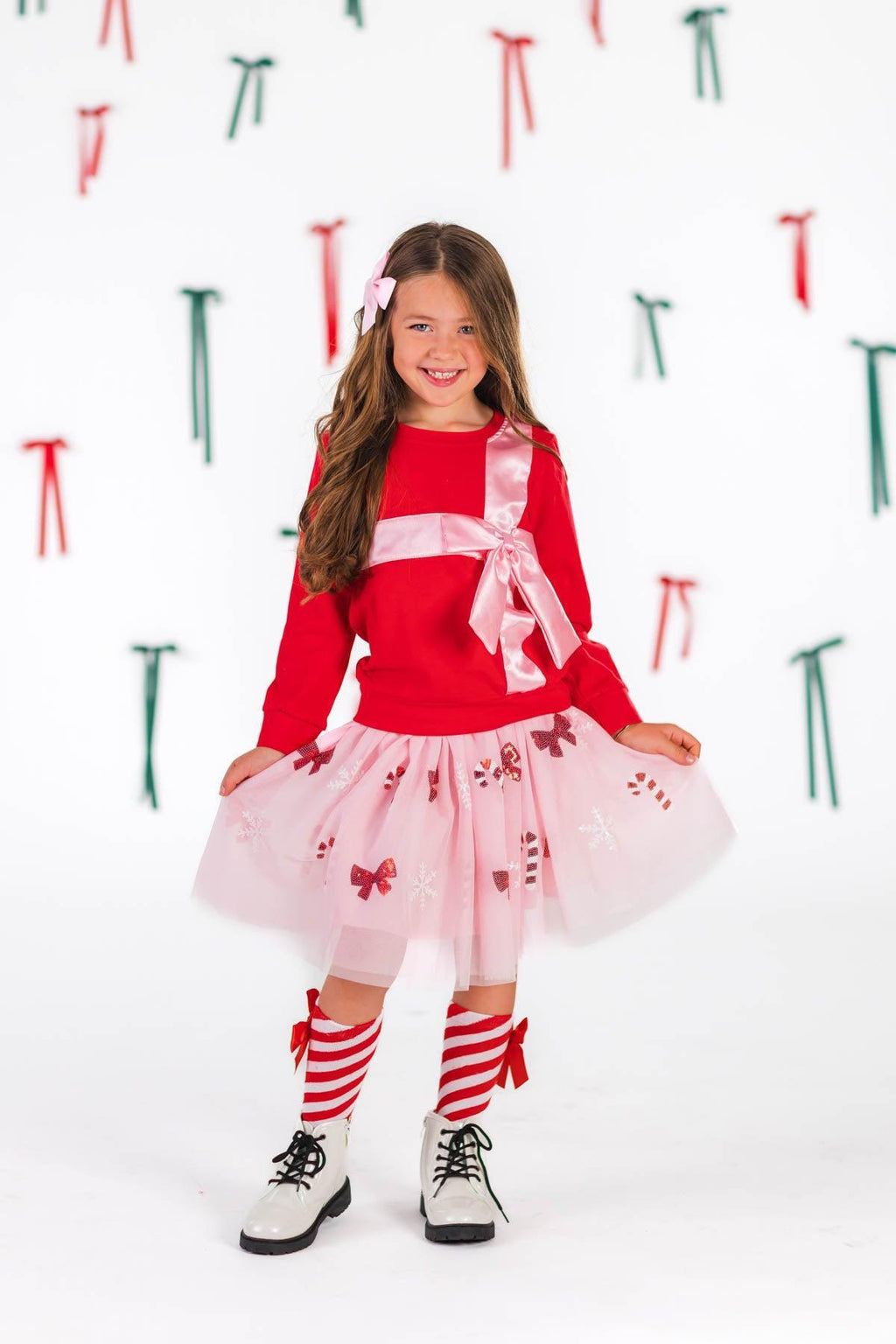 Pink Christmas Tutu Skirt Set