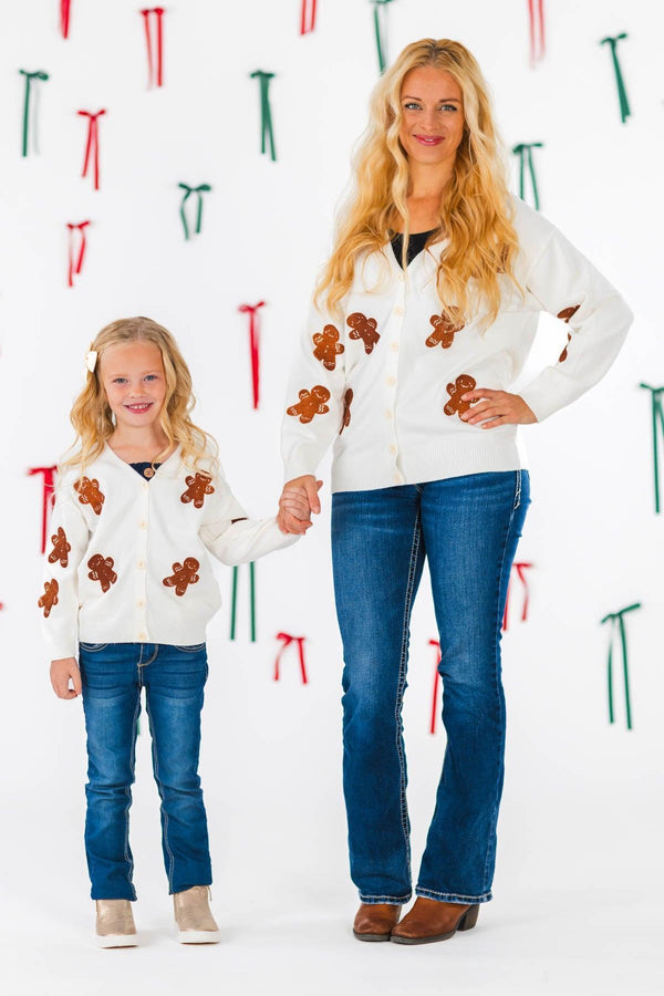 Mom & Me - Gingerbread Sweater Cardigan