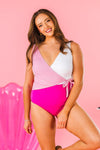 Mom & Me - Pink & White One Piece Swimsuit | Sparkle in Pink