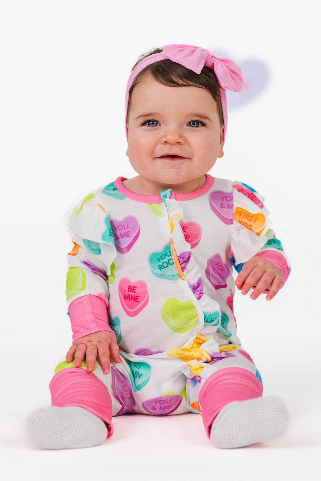 Mom & Me - White Candy Heart Pajamas