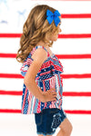 Stars & Stripes Denim Short Set | Sparkle in Pink