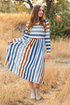 Mom & Me - Blue & White Striped Dress | Sparkle in Pink