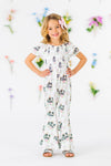 "He Is Risen" Floral Bell Bottom Jumpsuit | Sparkle in Pink