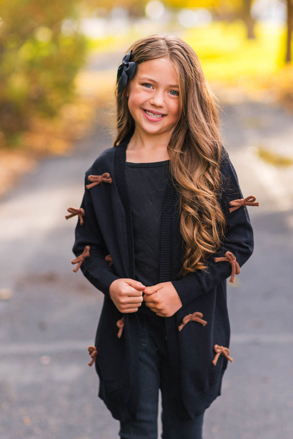 Black & Brown Bow Cardigan