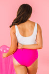 Mom & Me - Pink & White One Piece Swimsuit | Sparkle in Pink