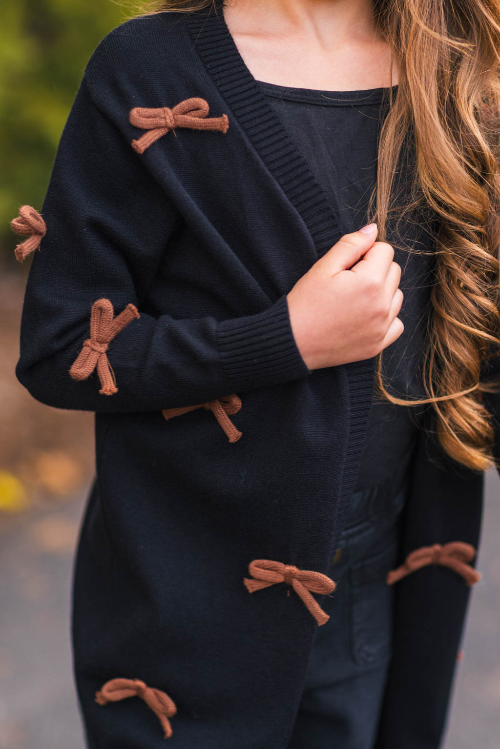 Black & Brown Bow Cardigan