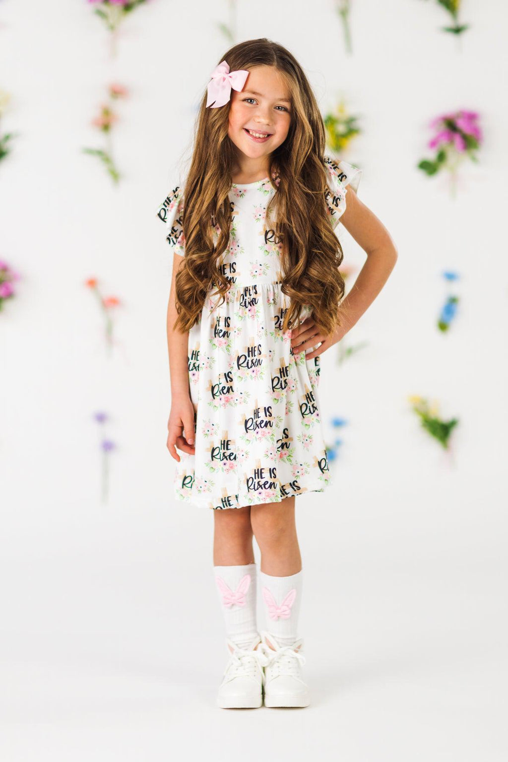 "He Is Risen" Floral Dress | Sparkle in Pink