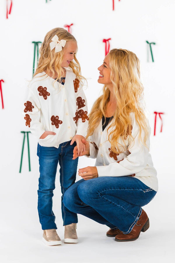 Mom & Me - Gingerbread Sweater Cardigan