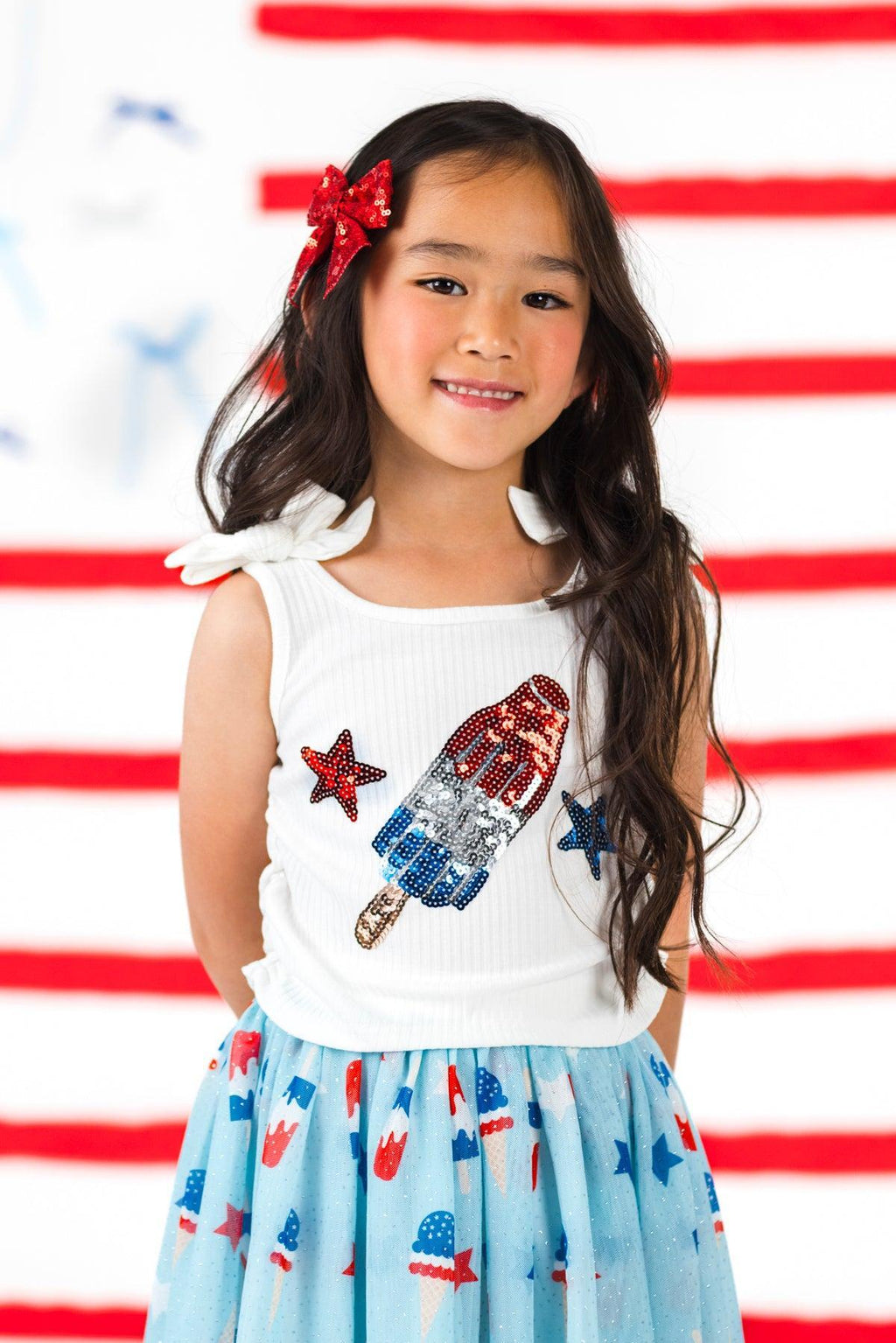 Patriotic Popsicle Tulle Skirt Set | Sparkle in Pink