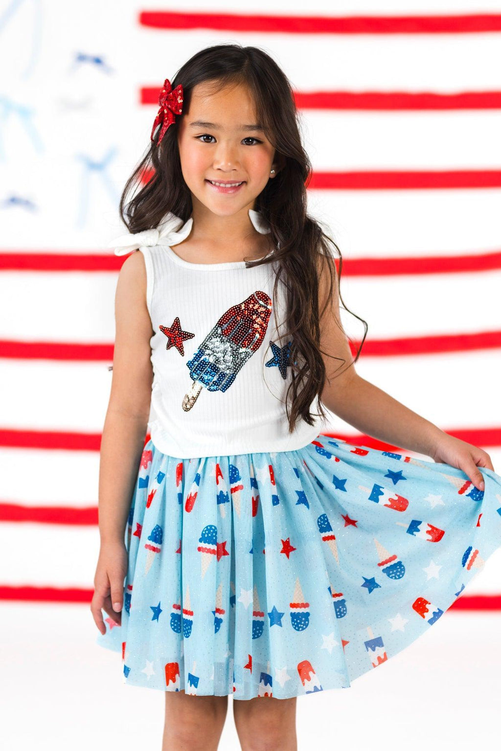Patriotic Popsicle Tulle Skirt Set | Sparkle in Pink
