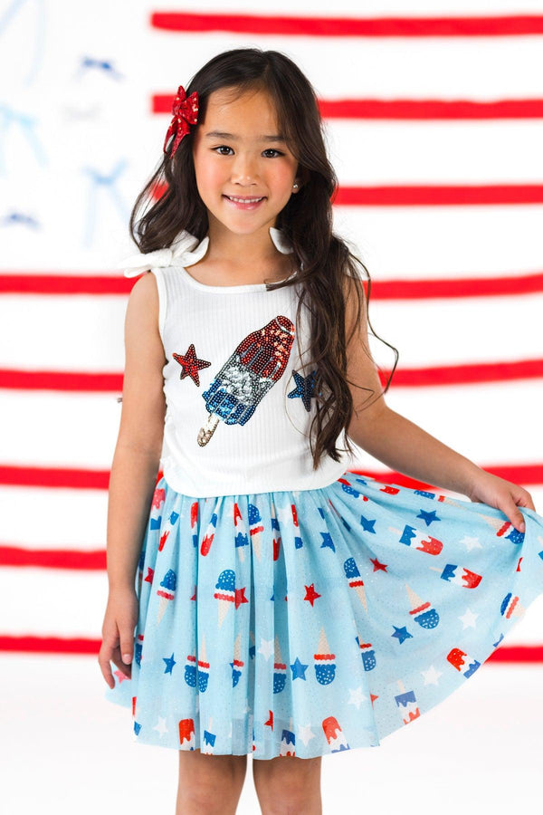 Patriotic Popsicle Tulle Skirt Set | Sparkle in Pink