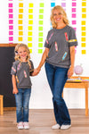 Mom & Me - Gray Corduroy Crayon Top | Sparkle in Pink