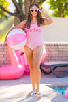 Mom & Me - "Besties" Pink One Piece Swimsuit