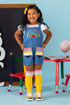 "Preschool - 6th Grade" Embroidered Romper Set | Sparkle in Pink