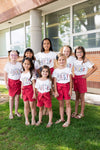 "Hello Pre-K - 6th Grade" Corduroy Short Set | Sparkle in Pink