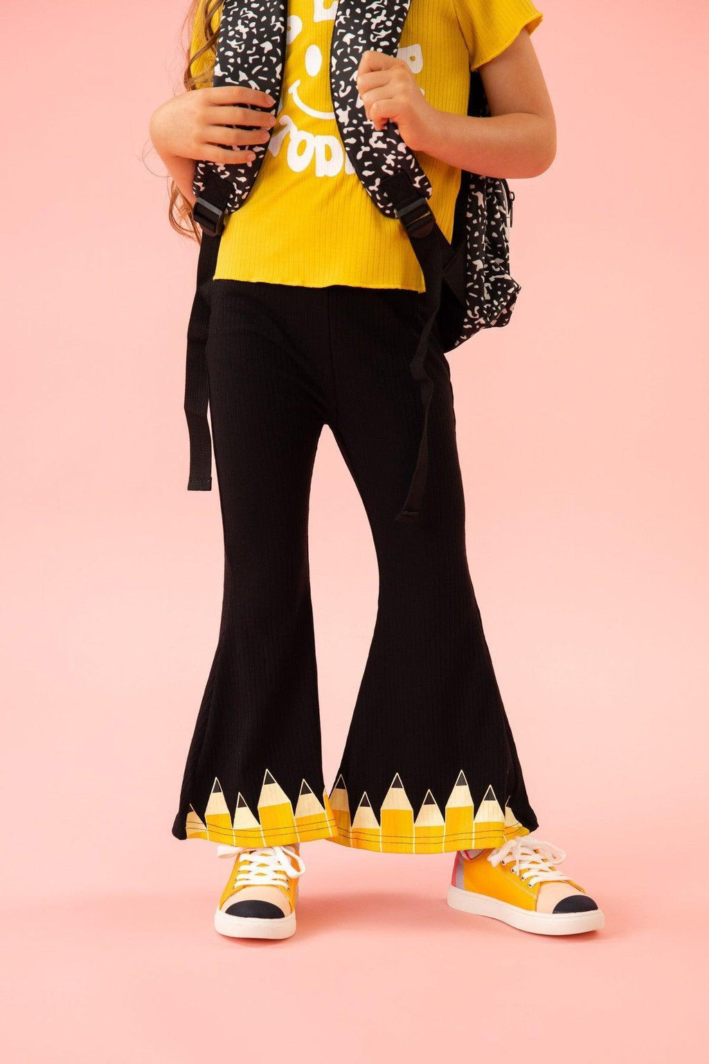 "Let's Learn Today" Pencil Bell Bottom Set | Sparkle in Pink