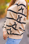 Mom & Me - Striped Bow Sweater & Denim Pant Set
