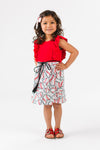 Red & White Baseball Heart Dress | Sparkle in Pink
