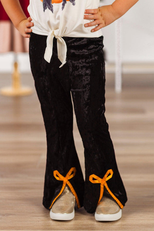 Pumpkin Bows Velvet Flare Set | Sparkle in Pink