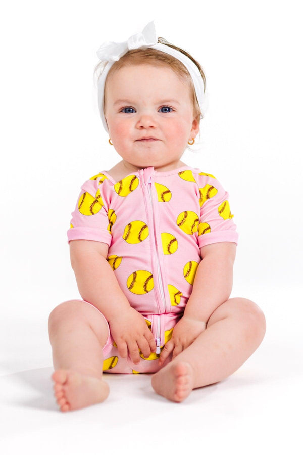 Pink Bamboo Softball Onesie | Sparkle in Pink